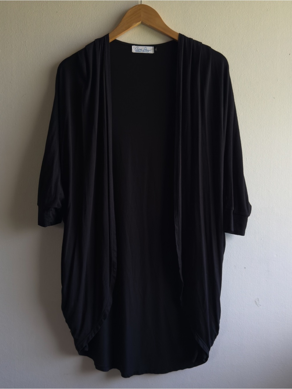 Ava Sky/ Fighting Eel Black Open-Front Cardigan